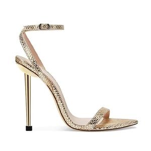 FEMME LA The Ford Sandal Gold Snakeskin